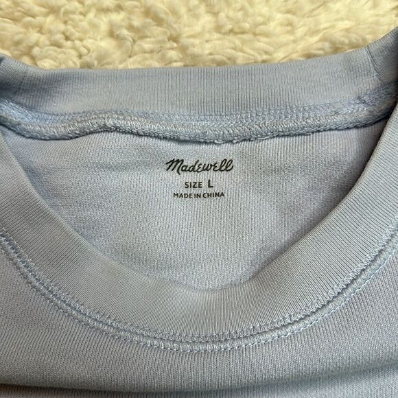 Madewell (re)Sourced Cotten Swing Crewneck in Baby Blue in Size Large - Picture 3 of 9
